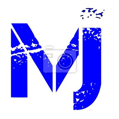 400x400 Letra Inicial Mj Vector Logo Bluecolor Fotomural Fotomurais