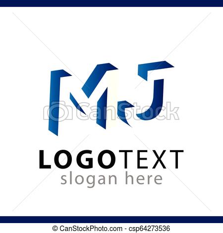 450x470 M J Initial Letter With Negative Space Logo Icon Vector Template