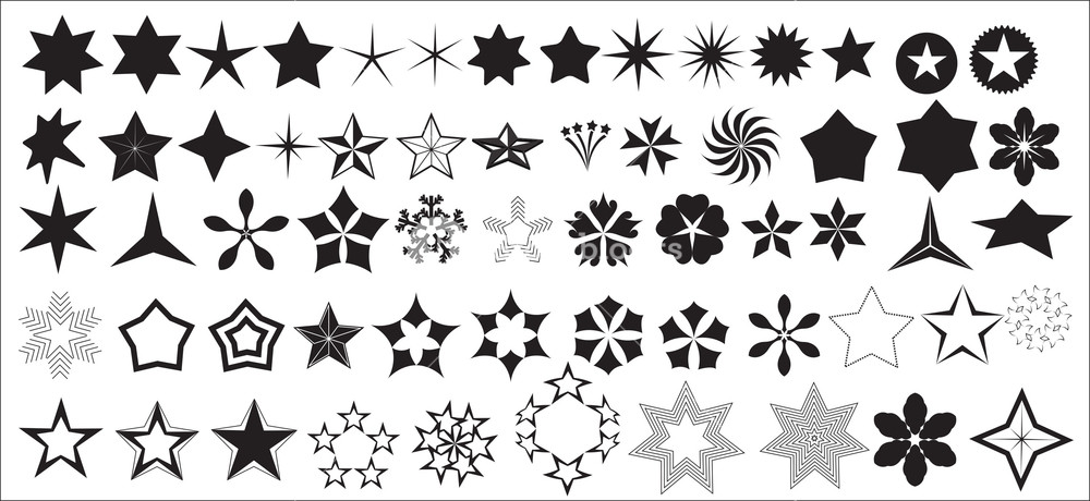 1000x460 Vector Stars Shapes Royalty Free Stock Image