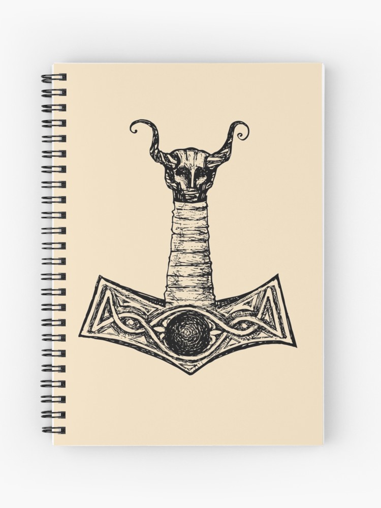 750x1000 Thor's Hammer Vector Sketch Spiral Notebook