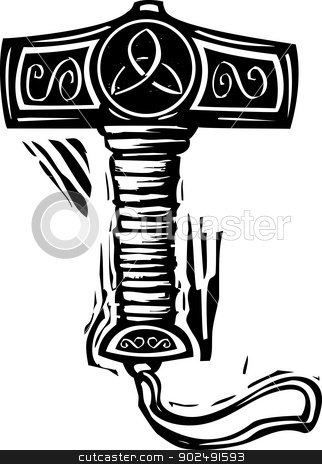 322x464 Thor's Hammer Mjolnir Stock Vector
