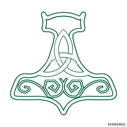 500x500 Vector Illustration For Nordic Community Mjolnir Or The Hammer