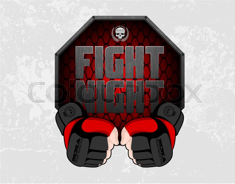 800x626 Mma Gloves Hands Octagon Stage Cage Stock Vector Colourbox