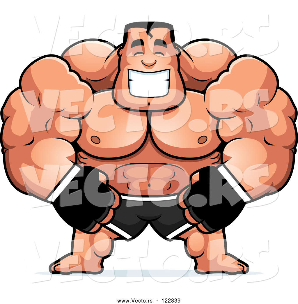 1024x1044 Vector Of Cartoon Happy Buff Mma Fighter
