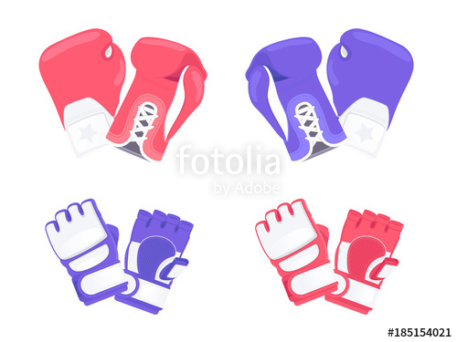 500x375 Fighting Protection Gloves Vector Illustration Mma And Boxing