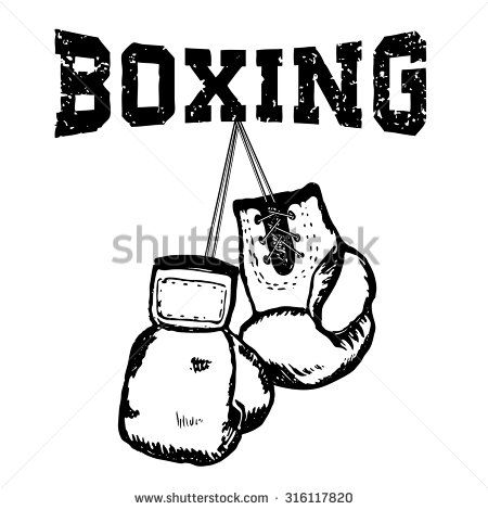 450x470 Hand Draw Style Boxing Gloves Grunge Style Vector Illustration