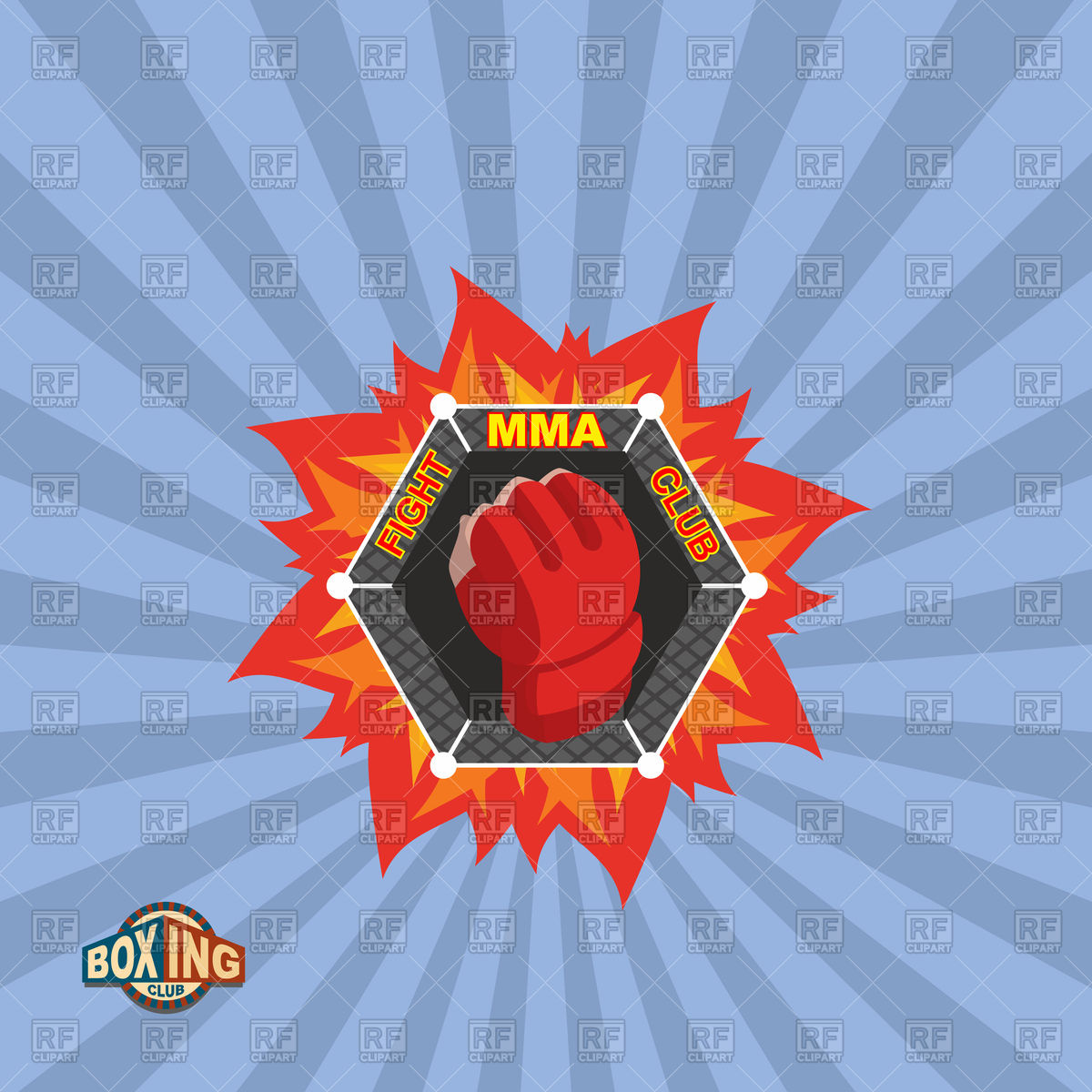 1200x1200 Mma Emblem, Mixed Martial Arts Logo With Red Gloves Vector Image