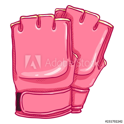 500x500 Vector Cartoon Pink Fighting Gloves For Mix Martial Arts Mma
