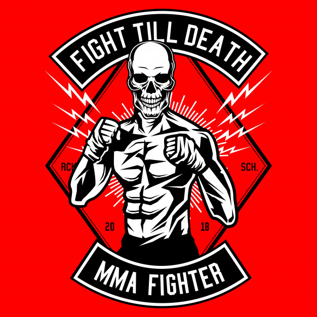 626x626 Mma Fighter Skull Vector Premium Download