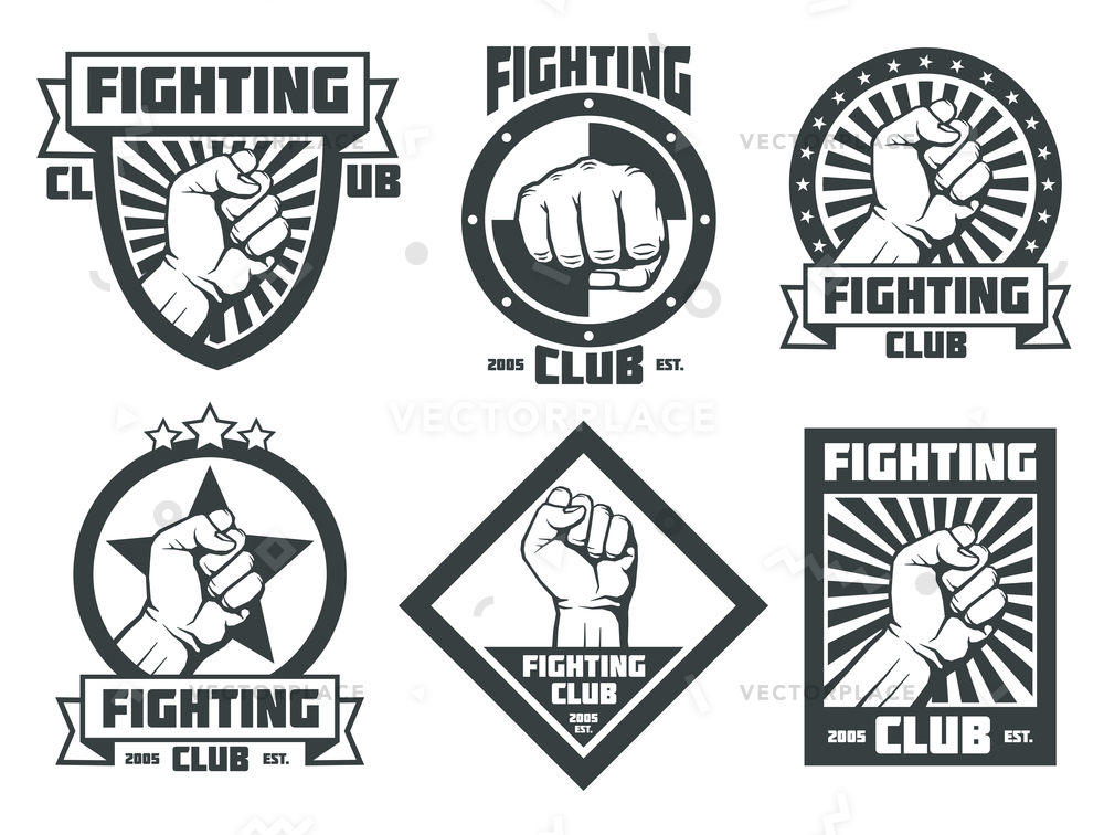 1000x756 Fighting Club Mma Lucha Libre Vintage Vector Illustration