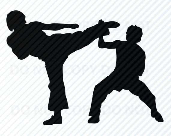 570x456 Karate Silhouette Mma Vector Images Clipart Etsy