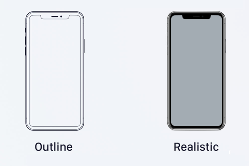 1000x667 Iphone Outline Mockups For Excellent Design Presentation