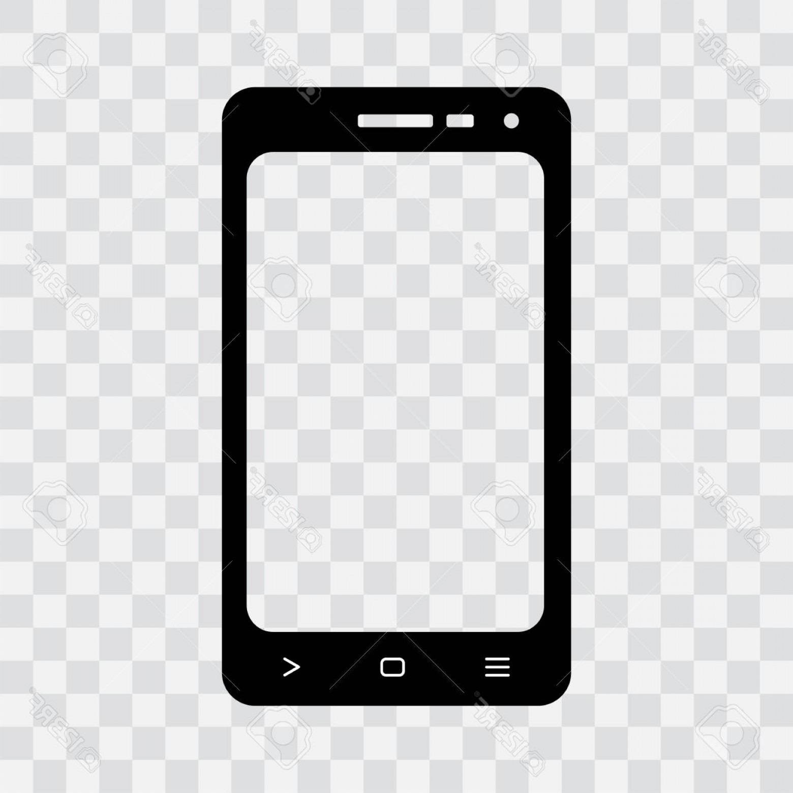1560x1560 Photostock Vector Black Mobile Phone Icon On Transparent