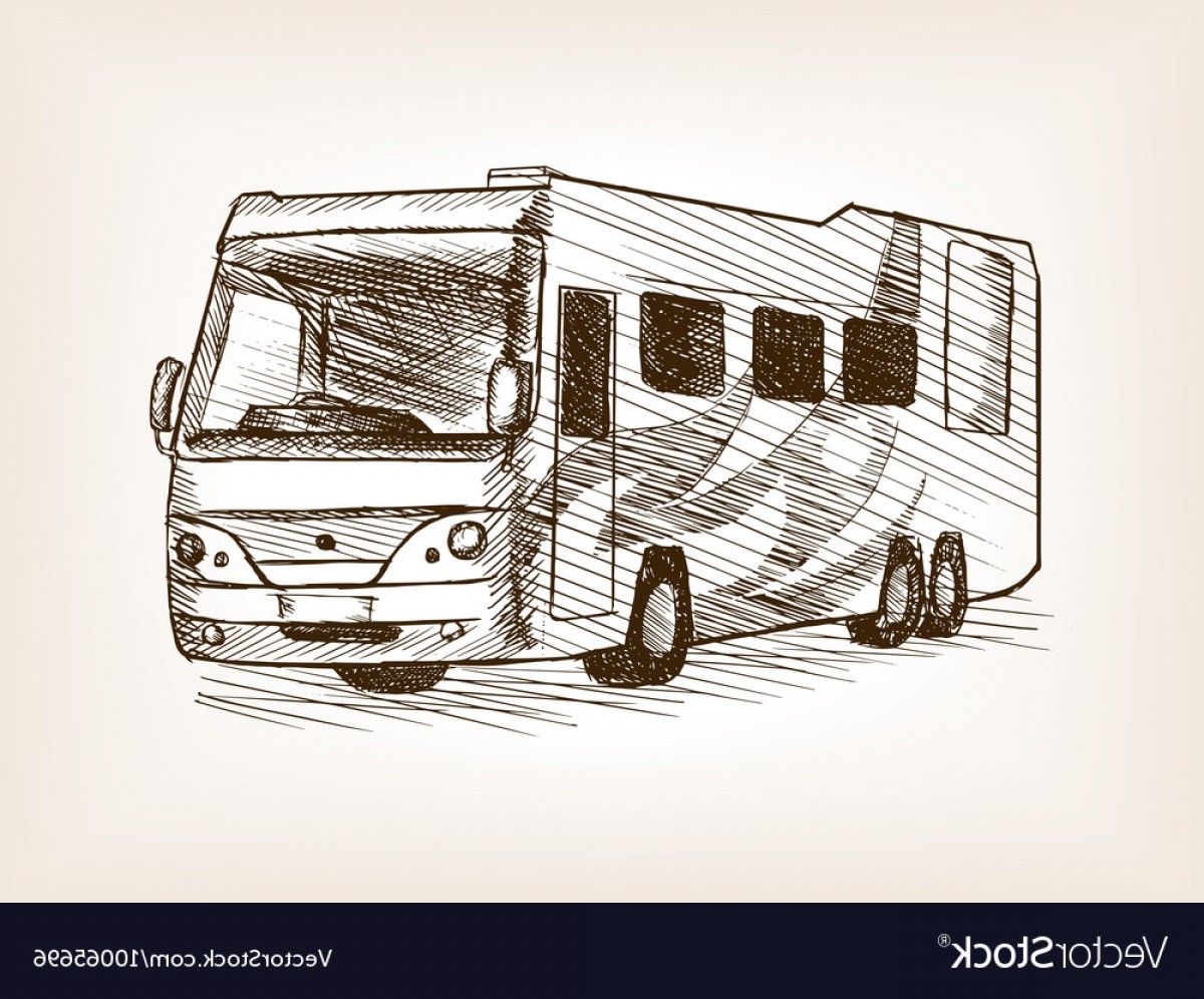 1200x996 Mobile Home Bus Transport Sketch Vector Soidergi