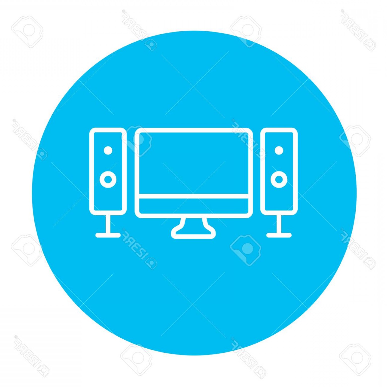 1560x1560 Photostock Vector Home Cinema System Line Icon For Web Mobile