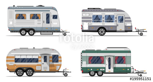 500x269 Side View Camping Trailers Isolated On White Background Car Rv