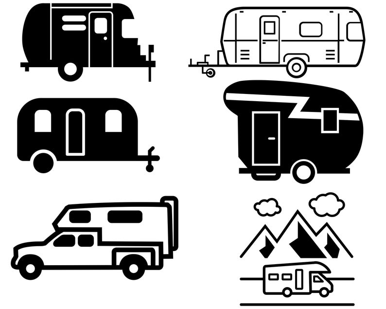 794x635 Camper Bundle Mobile Home Vector Camper For Etsy