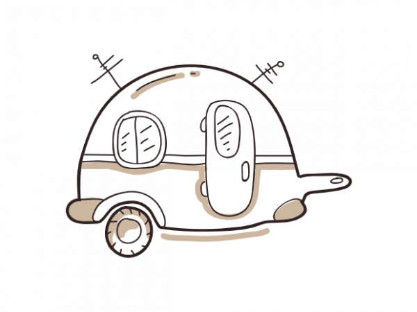 600x450 Caravan Trailer Mobile Home Camping Vector T Shirt Printing Design