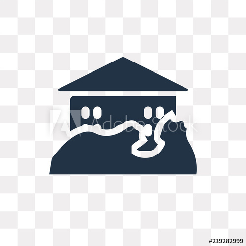 500x500 Flooded Home Vector Icon Isolated On Transparent Background