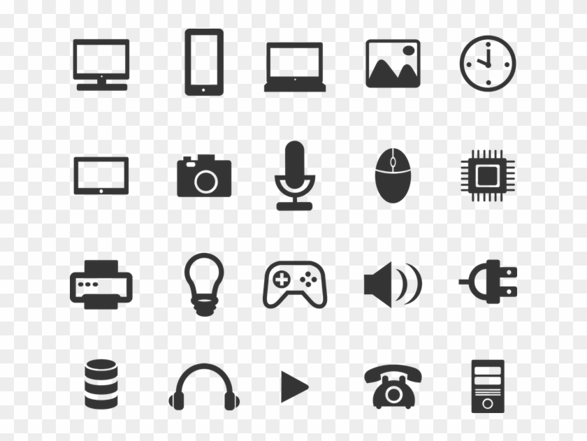 840x631 Black Icons Pc, Game, Phone, Photo, Mobile Vector