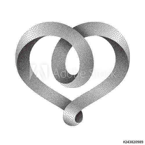 Heart Symbol Made Of Intertwined Stippled Mobius Strips Vector 500x500 Heart Symbol Made Of Intertwined Stippled Mobius Strips Vector