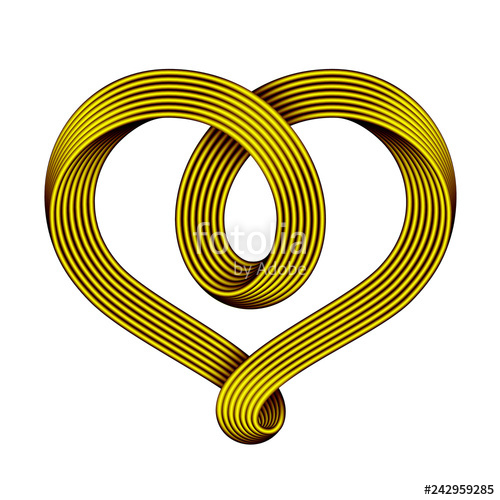 Heart Symbol Of Golden Mobius Strip As Celtic Knot Vector 500x500 Heart Symbol Of Golden Mobius Strip As Celtic Knot Vector