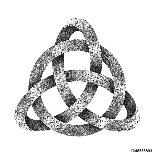 Stippled Knot Triquetra With Circle Made Of Mobius Strip Vector 500x500 Stippled Knot Triquetra With Circle Made Of Mobius Strip Vector