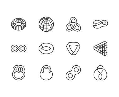 Geometric Shapes Flat Line Icons Set Topology Figures Sphere 450x368 Geometric Shapes Flat Line Icons Set Topology Figures Sphere