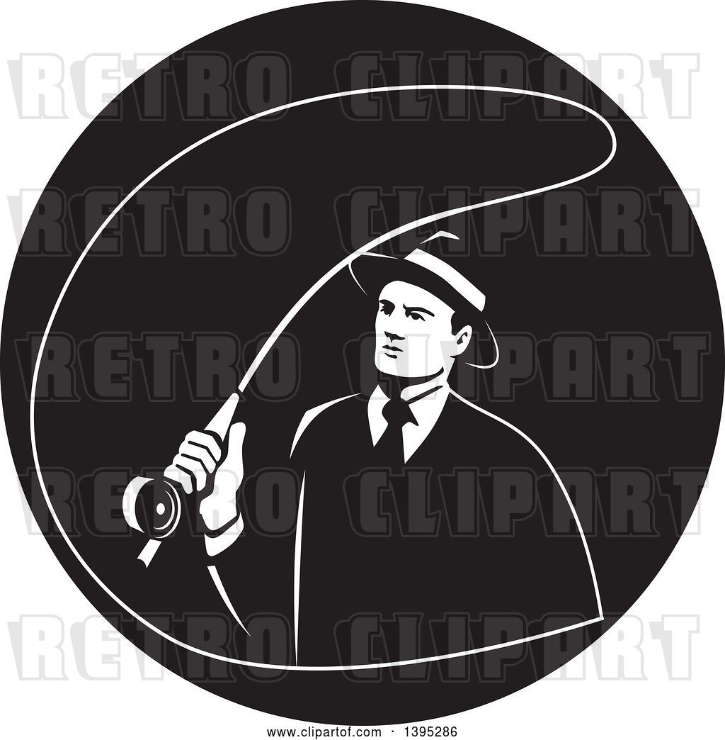 1024x1044 Vector Clip Art Of Retro Mobster Gangster Guy Fly Fishing