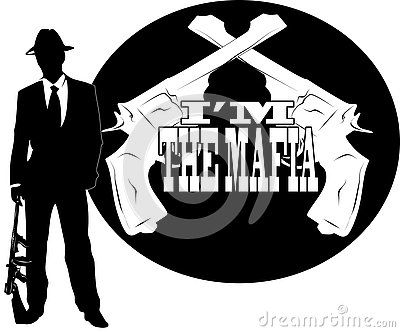 400x332 Vector Drawing Of A Mobster, With Mafia Logo Dolgok