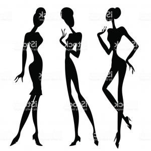 300x300 Black And White Retro Fashion Model Silhouette Hand Drawn Vector