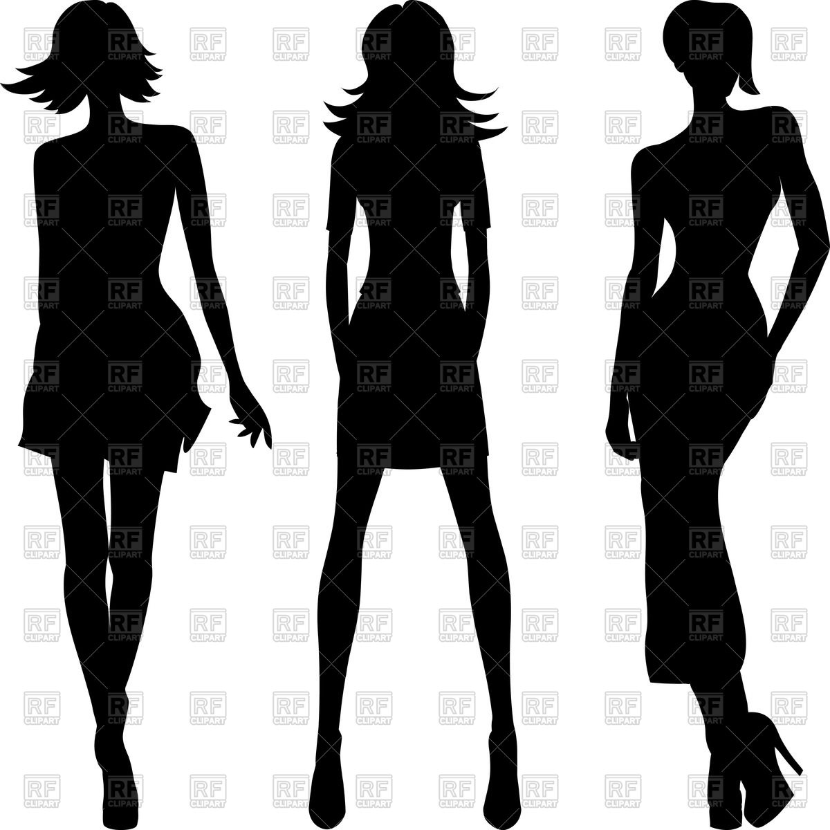 1200x1200 Silhouettes Of Models In Dresses Vector Image Of Beauty, Fashion