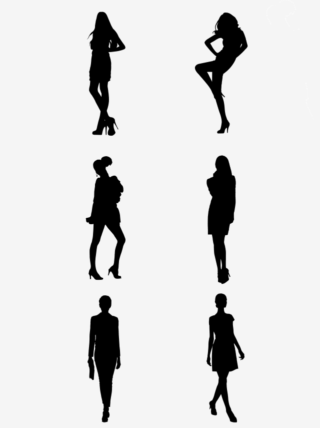 640x855 Clothing Model Silhouette Vector Material, Apparel, Model