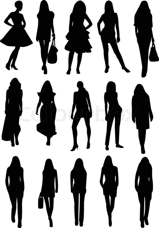 559x800 Collection Of Models Silhouettes