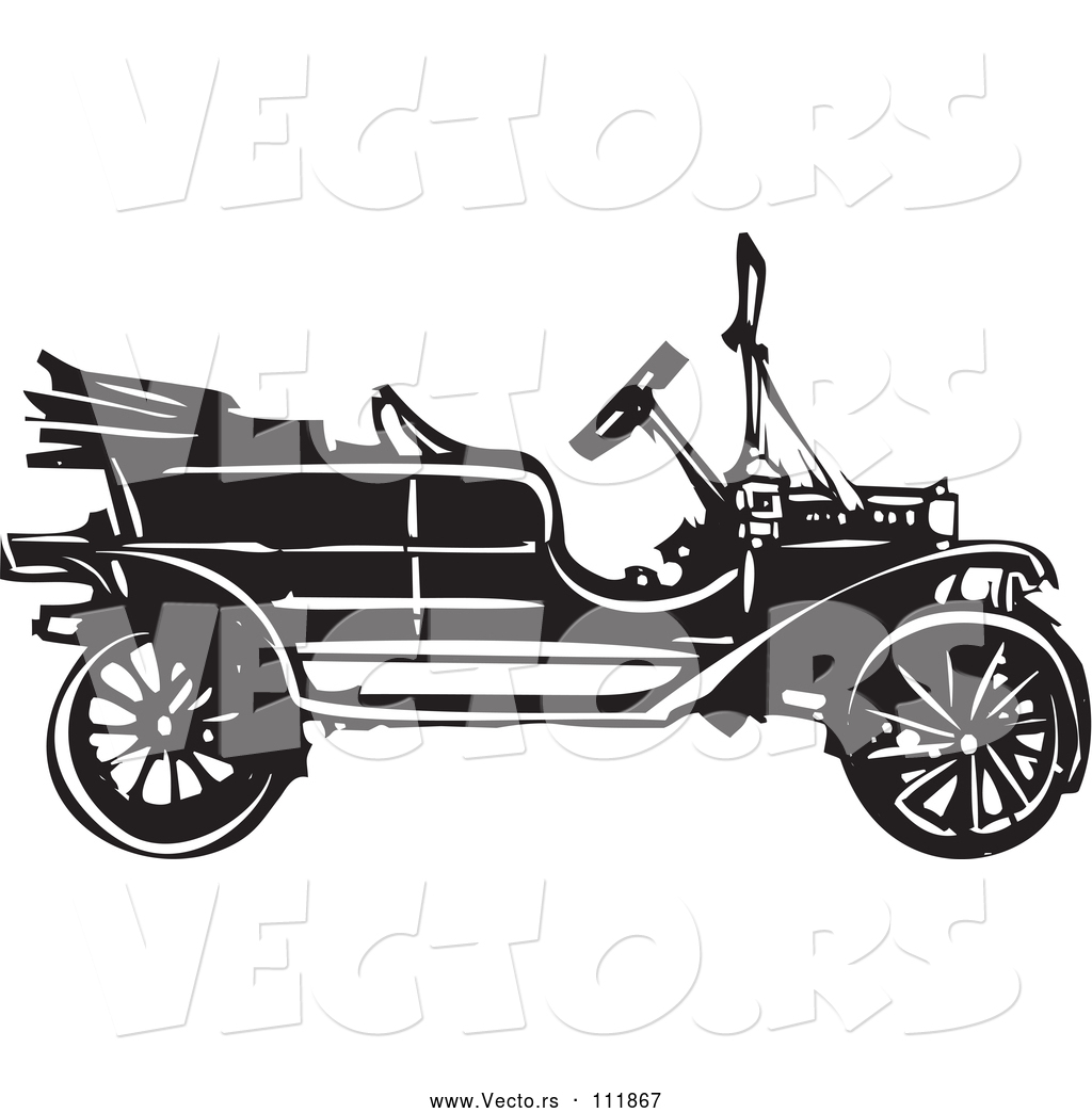Vector Of Black And White Woodcut Antique Model T Car 1024x1044 Vector Of Black And White Woodcut Antique Model T Car