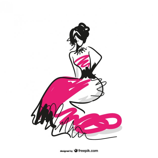 626x626 Fashion Model Sketch Free Vector