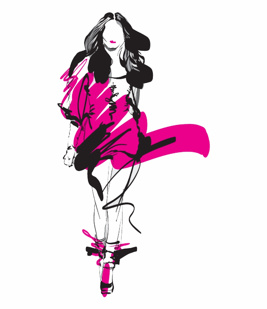 920x1064 Fashion Model Sketch Vector Illustration Png Download