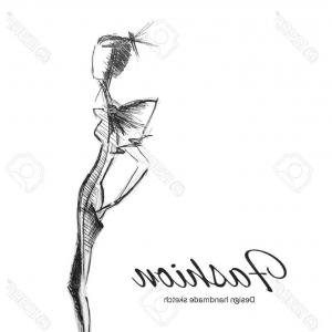300x300 Fashion Models Sketch Hand Drawn Stylized Silhouettes Isolated