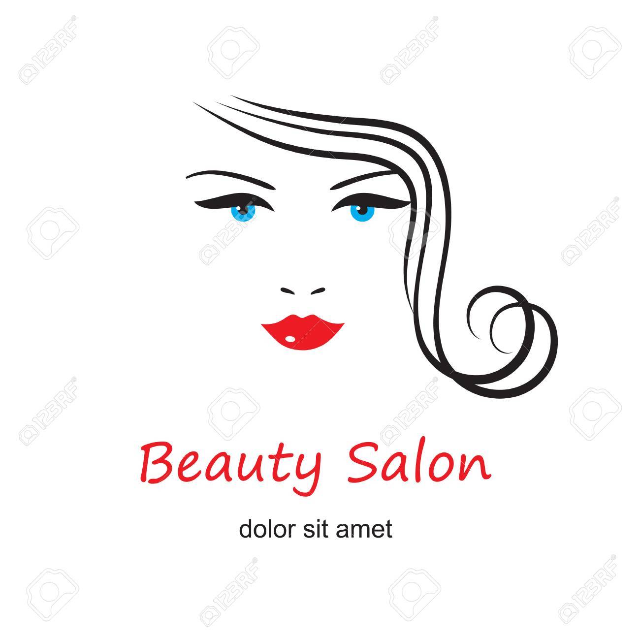 1300x1300 Beautiful Woman's Face On White Background Beauty Logo Template