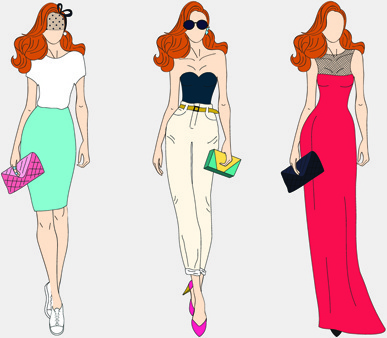 387x338 Vector Fashion Models Free Vector Download