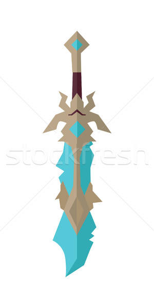 300x600 Fantastic Game Sword Model Vector In Flat Design Vector