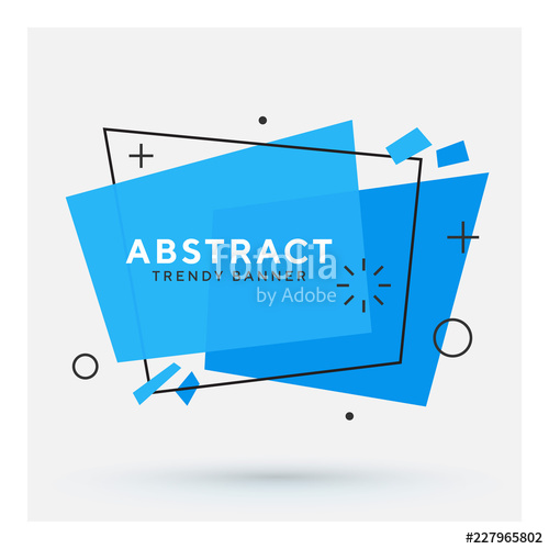 500x500 Modern Abstract Vector Banner Flat Geometric Shapes Of Different