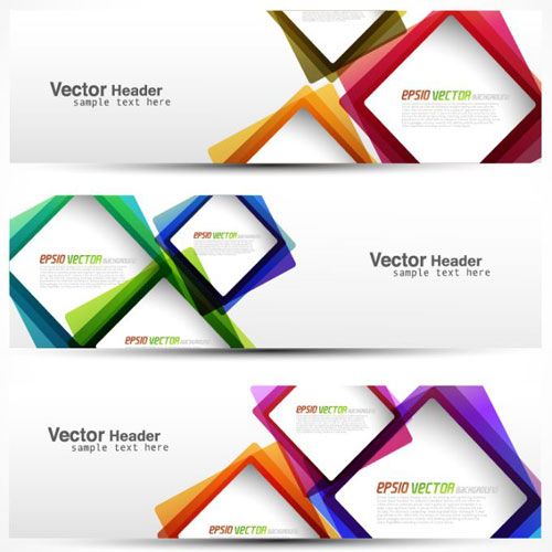500x500 Modern Headers Banners Vector Illustration Web Banner Design