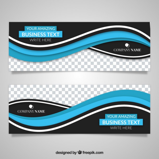 626x626 Modern Banner With Blue Wavy Shapes Vector Free Download