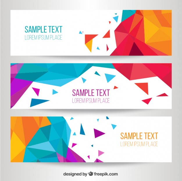 626x625 Modern Banners With Geometric Shapes Set Vector Premium Download