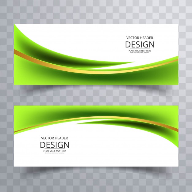 626x627 Modern Green Wavy Banners Vector Free Download