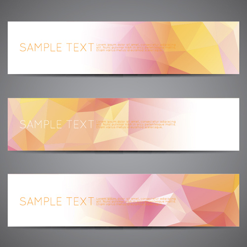 500x500 Polygonal Modern Banner Vector Set Free Vector In Encapsulated