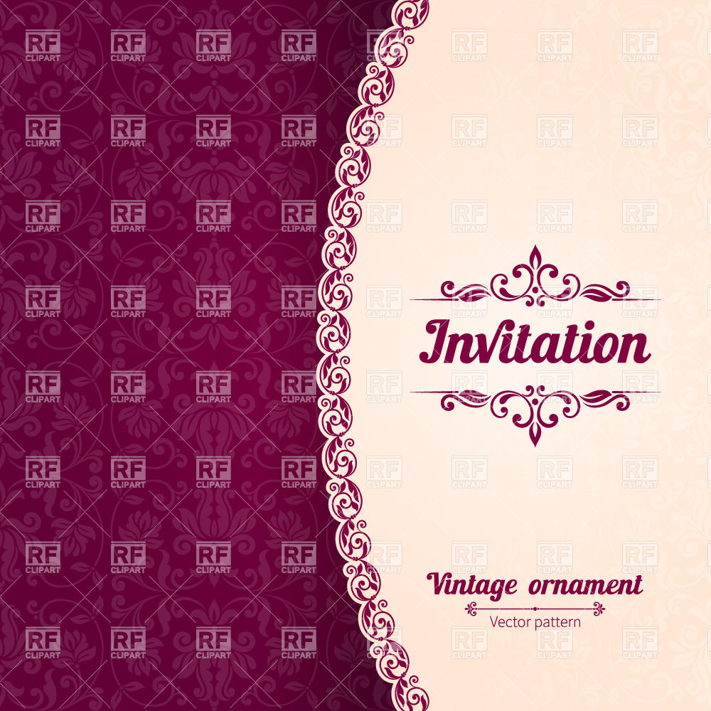 Burgundi Modern Invitation Card With Damask Ornament And Curly 1000x1000 Burgundi Modern Invitation Card With Damask Ornament And Curly