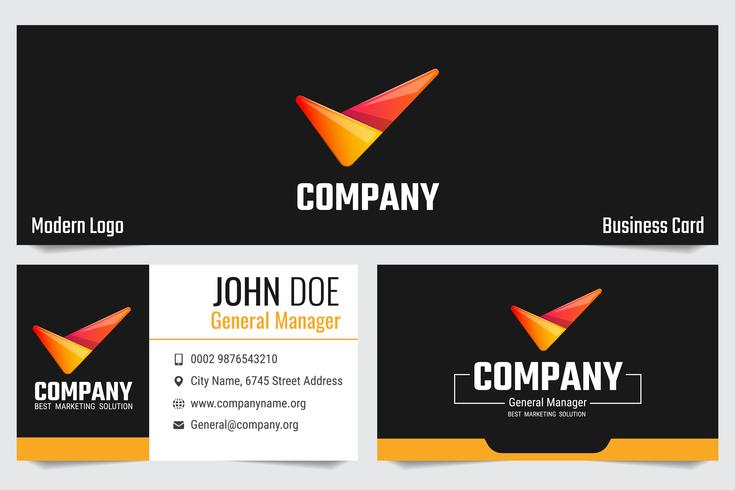 Modern Business Card Vector Template Design 735x490 Modern Business Card Vector Template Design