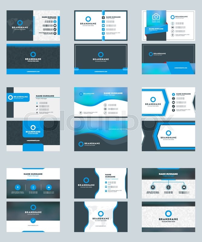 Set Of Modern Business Card Print Stock Vector Colourbox 667x800 Set Of Modern Business Card Print Stock Vector Colourbox